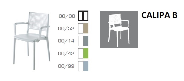 Silla tecnopolimero con brazos Calipa