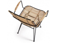 Silla natural rattan metal negro