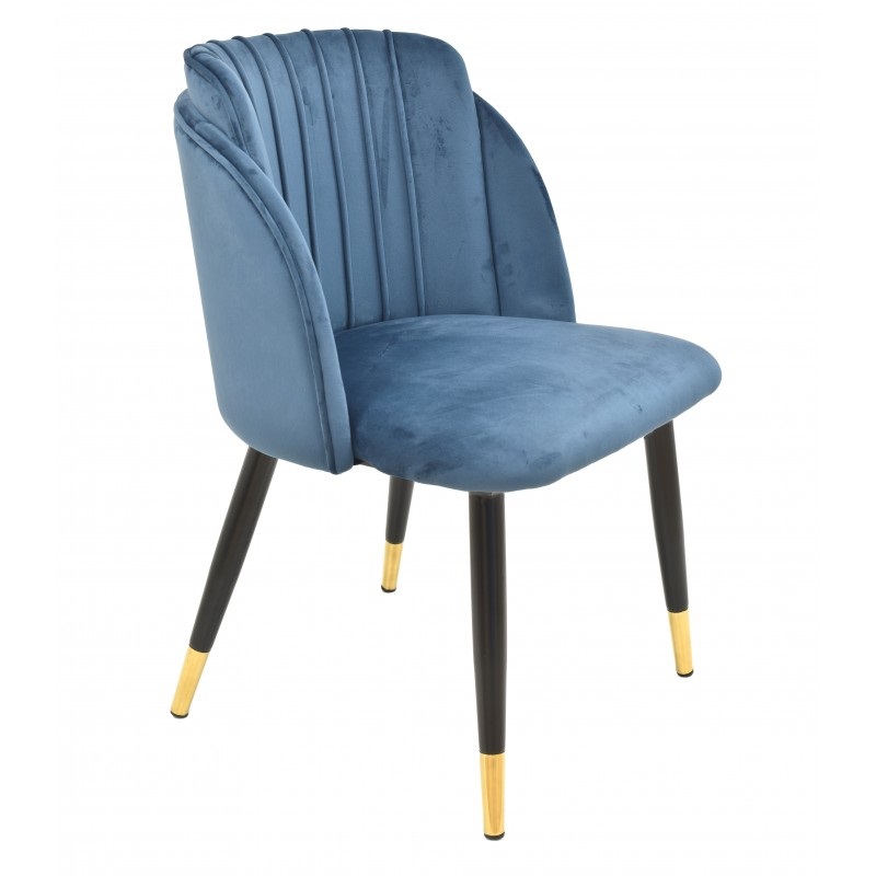 Silla retro velvet terciopelo azul