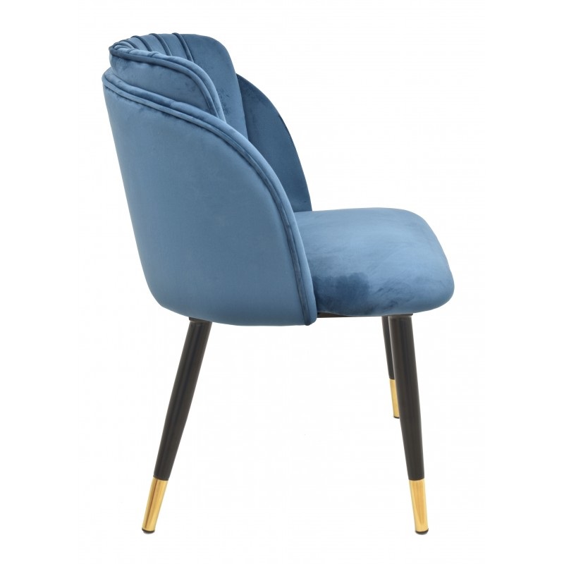 Silla retro velvet terciopelo azul