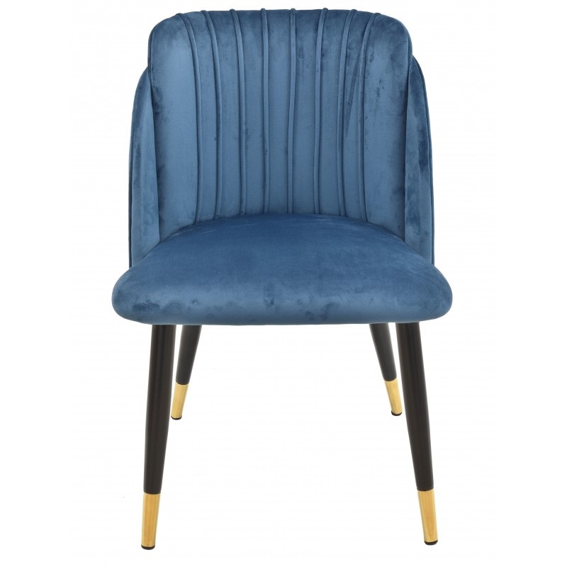 Silla retro velvet terciopelo azul