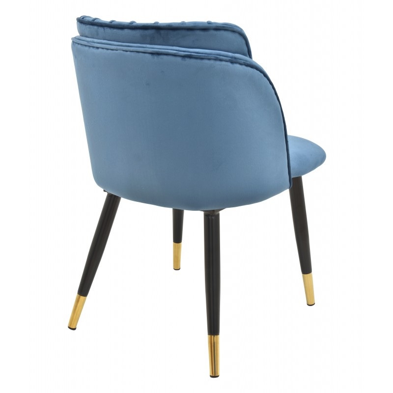 Silla retro velvet terciopelo azul