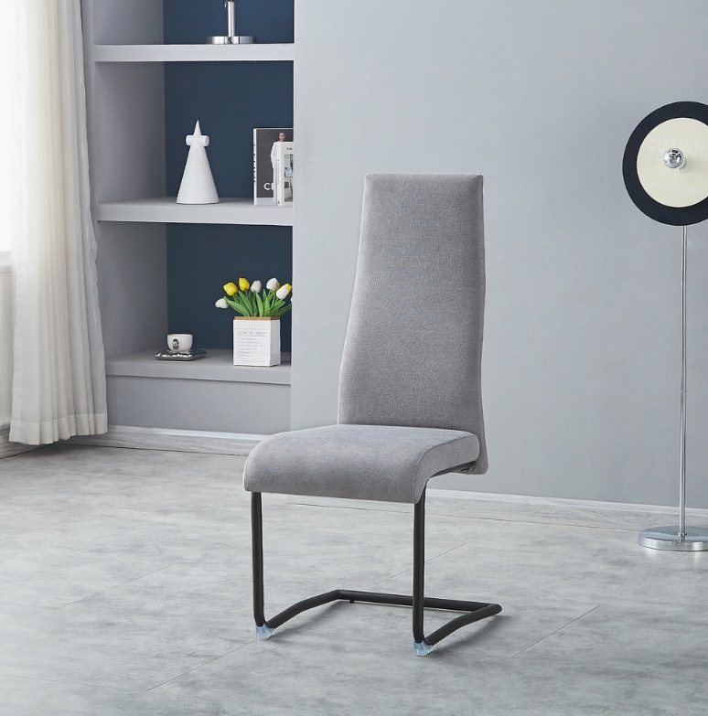 Silla de comedor tela gris Roma