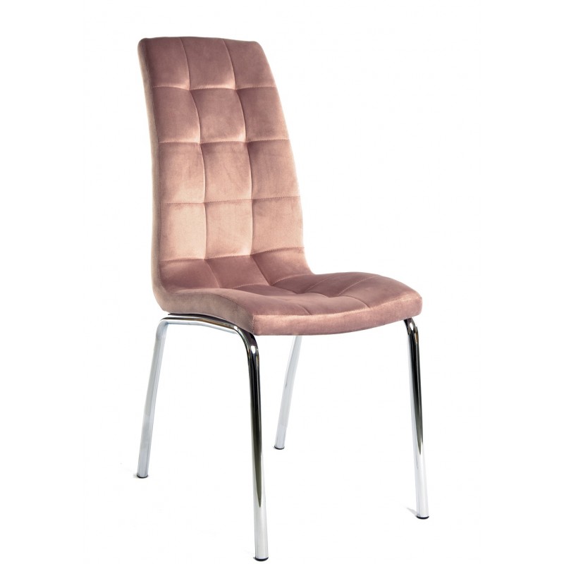 Silla de comedor Jady vevlet rosa