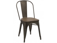 Silla tolix antik old bronce bambu