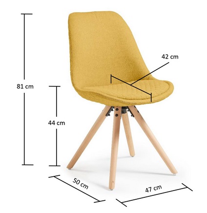 Silla tower nordica tela amarillo mostaza