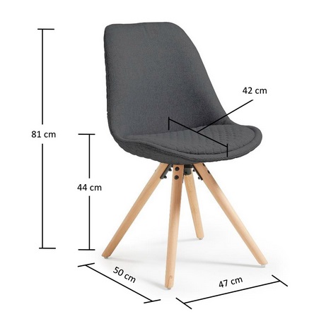 Silla tower nordica tela gris oscuro