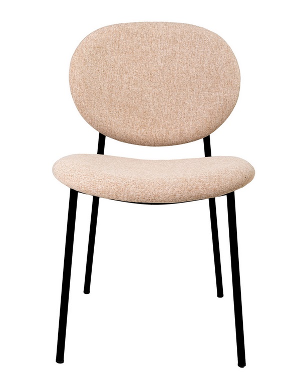 Silla Ursula tela lino beige respaldo oval