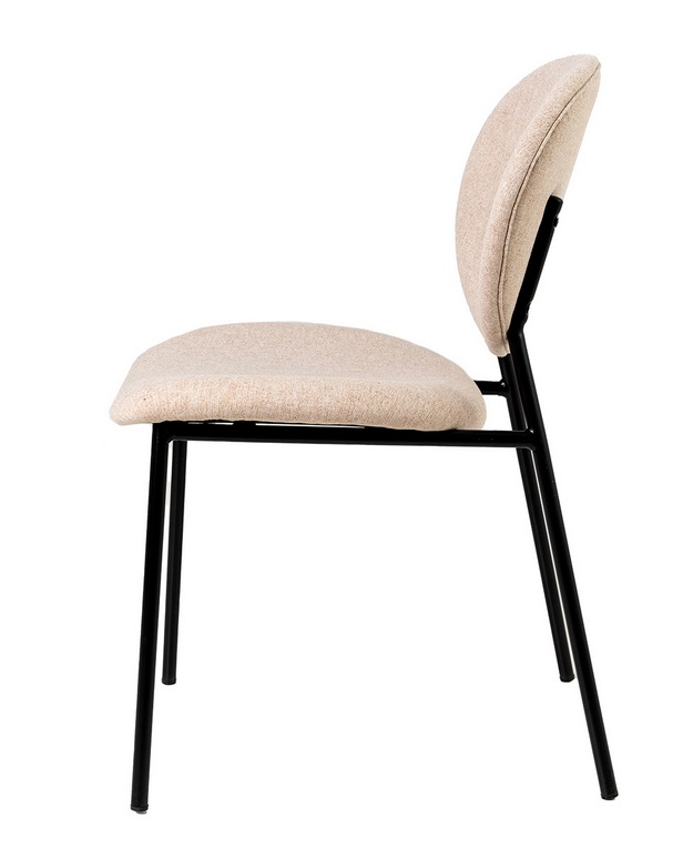 Silla Ursula tela lino beige respaldo oval