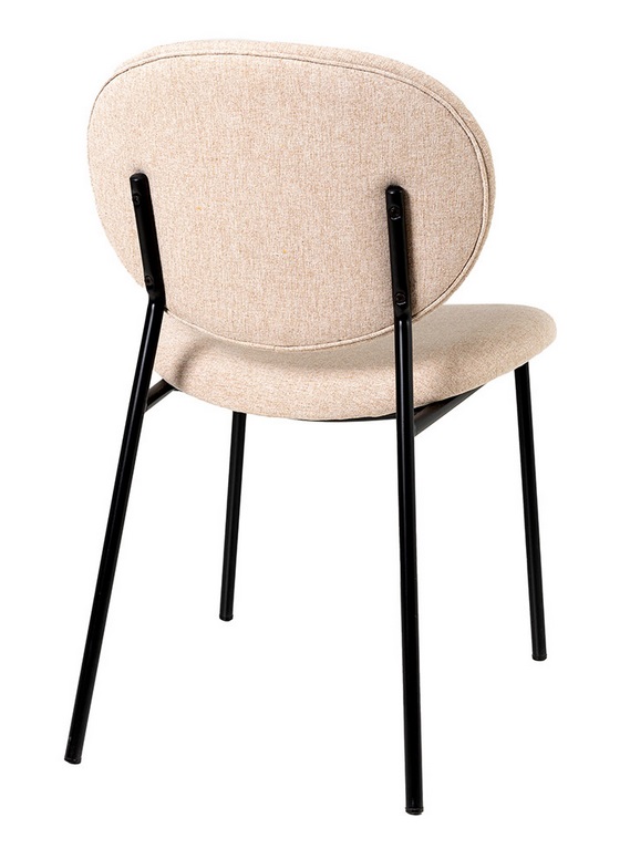 Silla Ursula tela lino beige respaldo oval