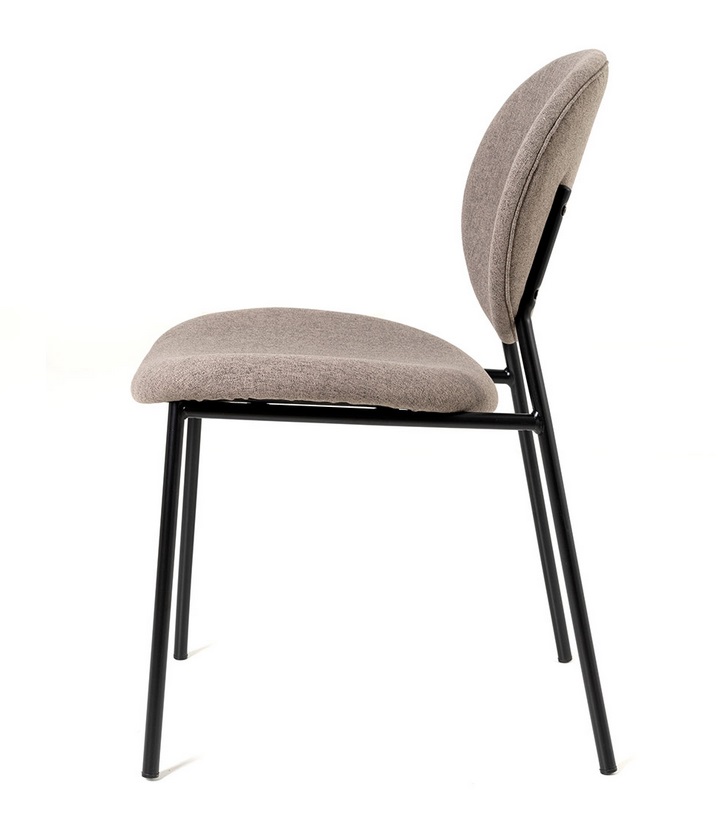 Silla Ursula loneta choco respaldo oval