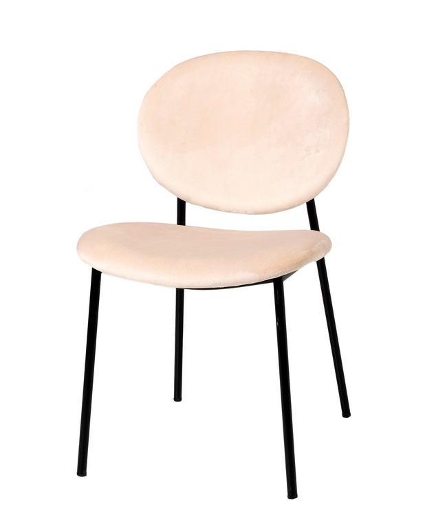 Silla Ursula terciopelo beige respaldo oval