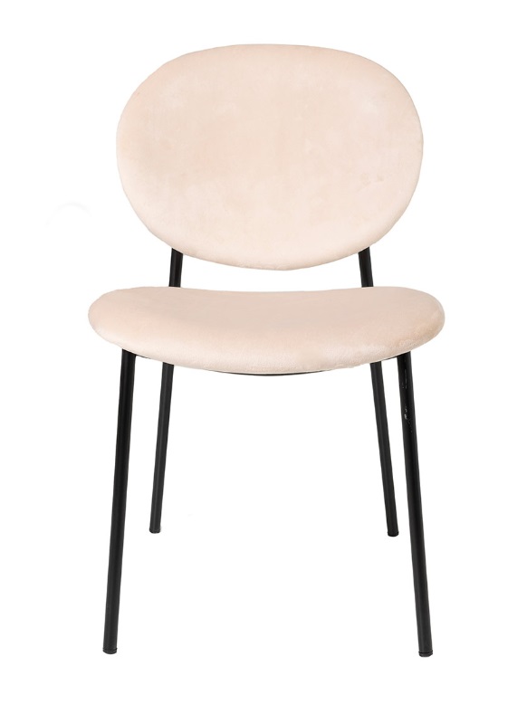 Silla Ursula terciopelo beige respaldo oval