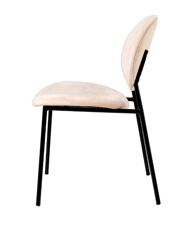 Silla Ursula terciopelo beige respaldo oval