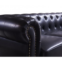 Sillon chester new similpiel negra