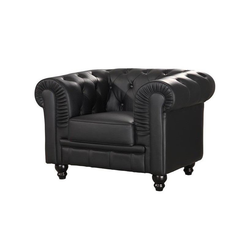 Sillon chester similpiel negra