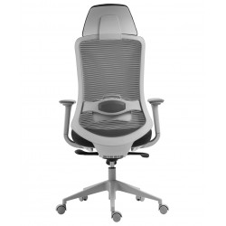 Sillón de oficina ergonómico malla y asiento negro gris