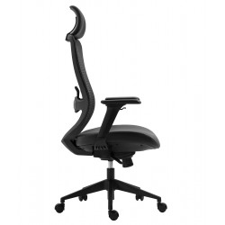 Sillón de oficina ergonómico malla y asiento negro