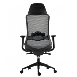 Sillón de oficina ergonómico malla y asiento negro