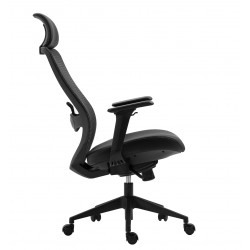 Sillón de oficina ergonómico malla y asiento negro