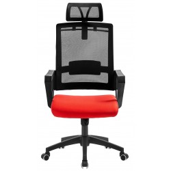 Sillón Brayton con cabezal negro tejido acrílico rojo