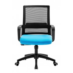 Sillón de oficina negro tejido acrílico azul claro