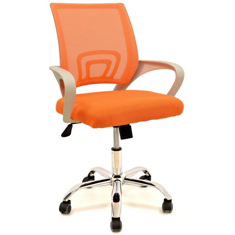 Sillón de oficina Silen new basculante malla y tejido naranja