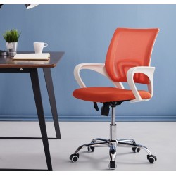 Sillón de oficina Silen new basculante malla y tejido naranja