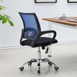 Sillón de oficina Silen basculante malla azul tejido negro