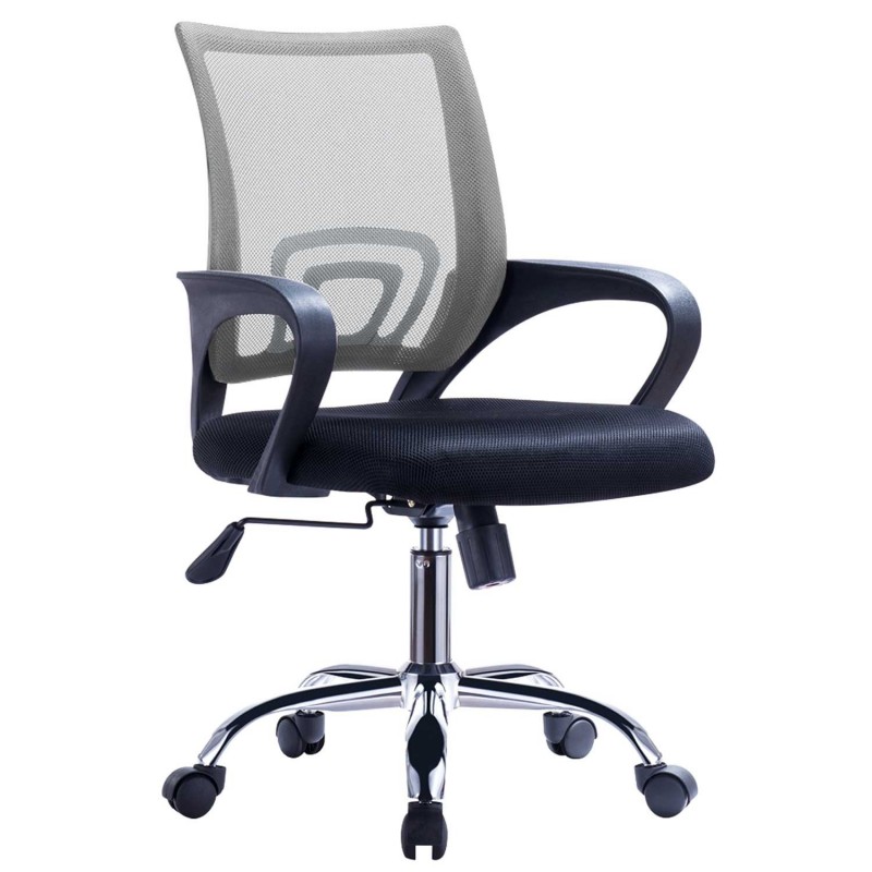 Sillón de oficina Silen basculante malla gris tejido negro