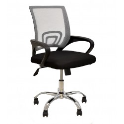 Sillón de oficina Silen basculante malla gris tejido negro