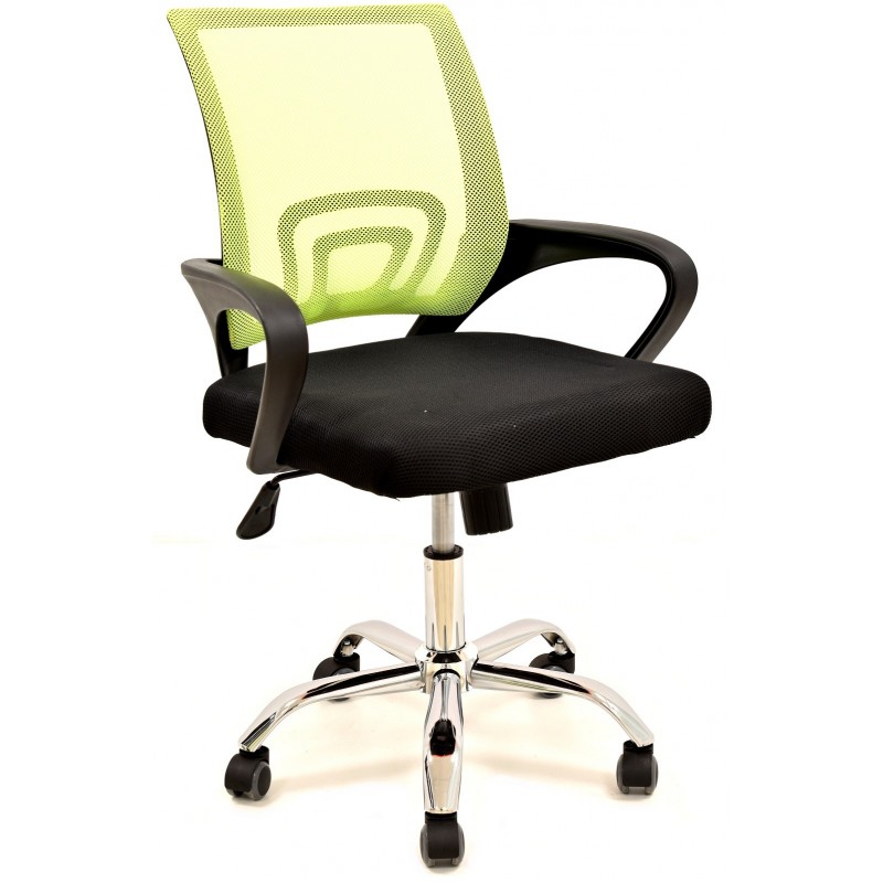 Sillón de oficina Silen basculante malla verde tejido negro