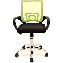 Sillón de oficina Silen basculante malla verde tejido negro