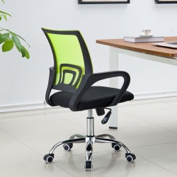 Sillón de oficina Silen basculante malla verde tejido negro