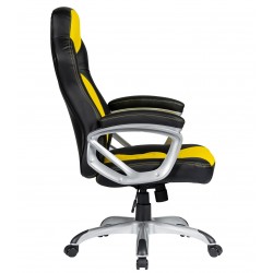 Sillón racing alto Vidal similpiel amarilla y negra