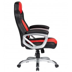 Sillón racing alto Vidal similpiel roja y negra