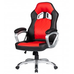 Sillón racing alto Vidal similpiel roja y negra