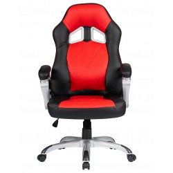 Sillón racing alto Vidal similpiel roja y negra