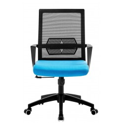 Sillón de oficina Sparta negro tejido acrílico azul claro