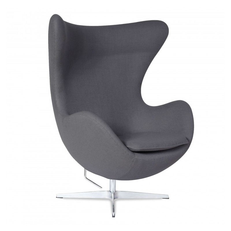 Sillon giratorio Egg tejido cachemir gris oscuro