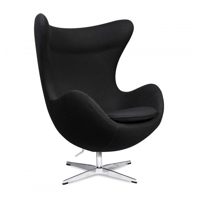 Sillon giratorio Egg tejido cachemir negro