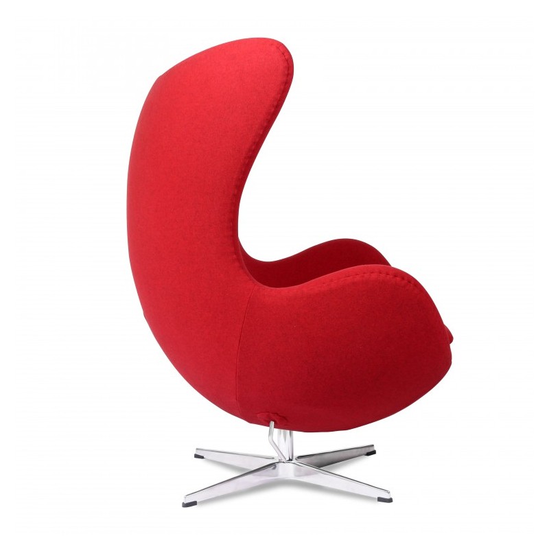 Sillon giratorio Egg tejido cachemira rojo