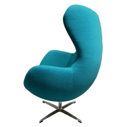 Sillon giratorio Egg tejido cachemira turquesa