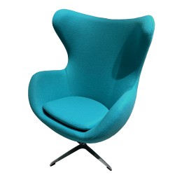 Sillon Egg tejido cachemira turquesa