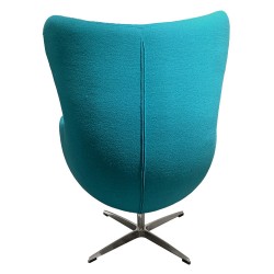 Sillon giratorio Egg tejido cachemira turquesa