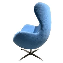 Sillon giratorio Egg tejido cachemira azul