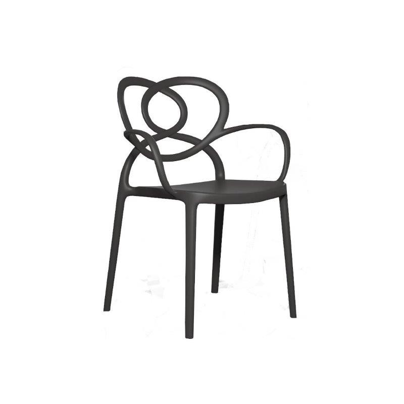 Silla exterior polipropileno negro