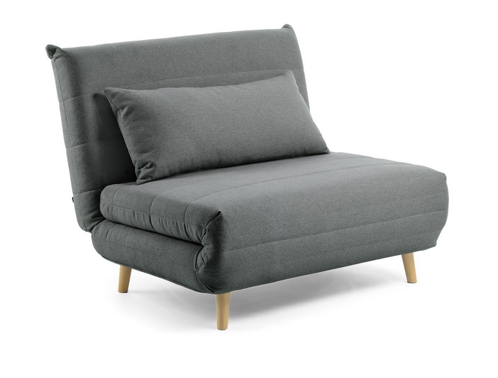 Sillon cama nordico tela gris oscuro