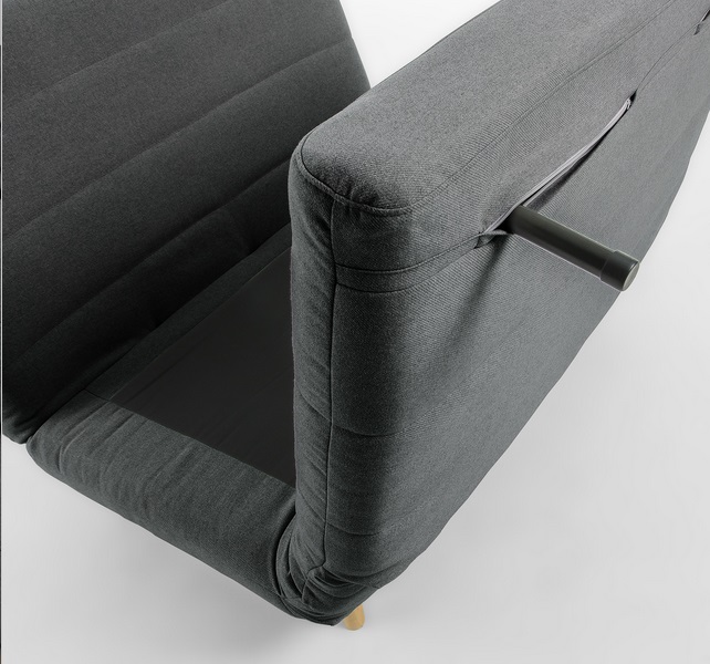 Sillon cama nordico tela gris oscuro