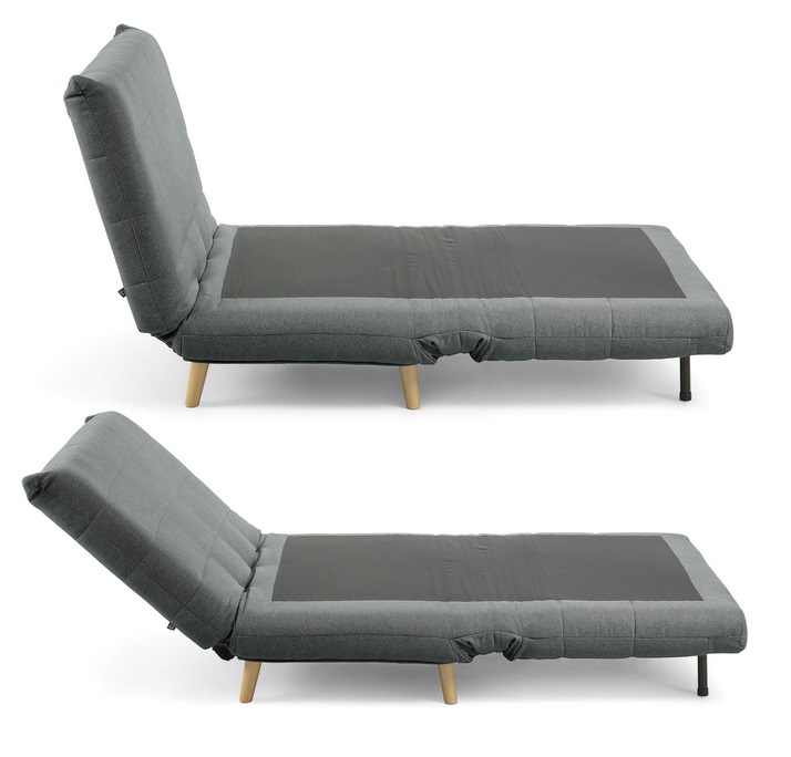 Sillon cama nordico tela gris oscuro